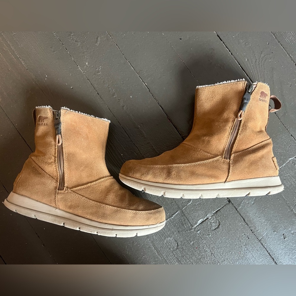 Sorel Explorer Zips Waterproof Suede Winter Boots - Picture 4 of 11